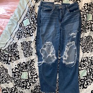 hollister curvy ultra high-rise vintage straight leg size 15 short jeans w32 L25